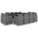 Set mobilier de exterior cu perne 13 piese, antracit, poliratan - WALTI WALTI