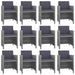 Set mobilier de exterior cu perne 13 piese, antracit, poliratan - WALTI WALTI