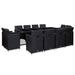 Set mobilier de exterior cu perne, 13 piese, negru, poliratan - WALTI WALTI