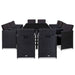 Set mobilier de exterior cu perne, 13 piese, negru, poliratan - WALTI WALTI