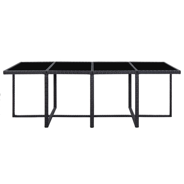Set mobilier de exterior cu perne, 13 piese, negru, poliratan - WALTI WALTI