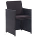 Set mobilier de exterior cu perne, 13 piese, negru, poliratan - WALTI WALTI