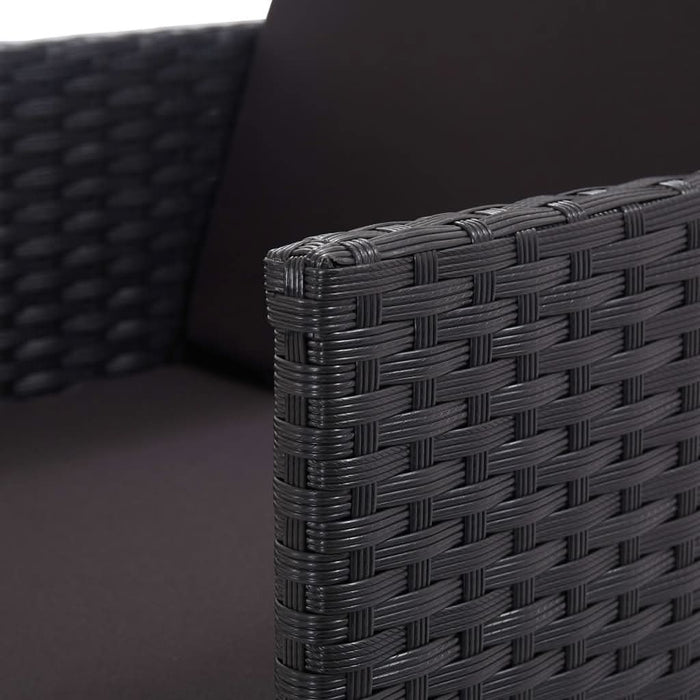 Set mobilier de exterior cu perne, 13 piese, negru, poliratan - WALTI WALTI