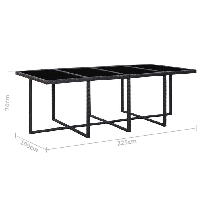 Set mobilier de exterior cu perne, 13 piese, negru, poliratan - WALTI WALTI