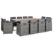 Set mobilier de exterior cu perne 13 piese, antracit, poliratan - WALTI WALTI