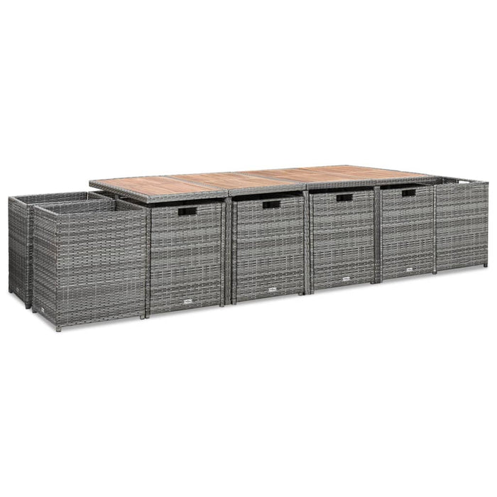 Set mobilier de exterior cu perne 13 piese, antracit, poliratan - WALTI WALTI