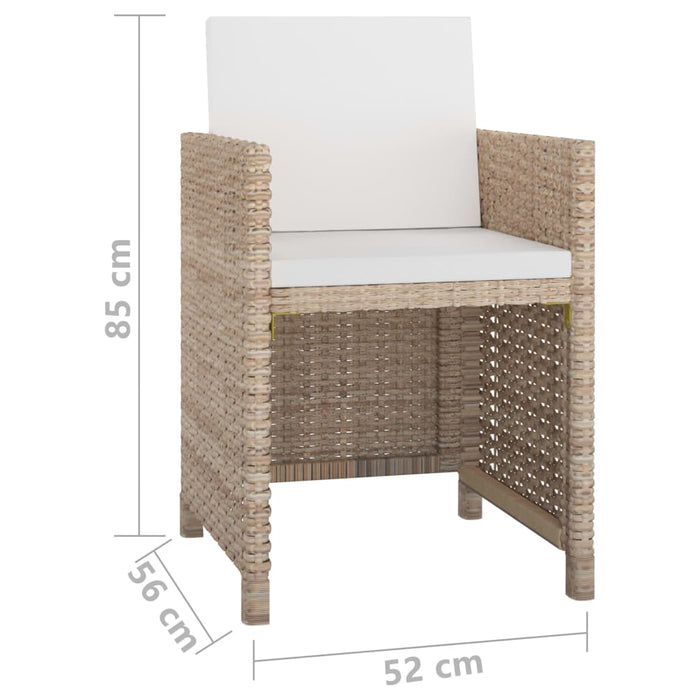 Set mobilier de exterior cu perne, 5 piese, bej, poliratan - WALTI WALTI