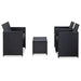 Set mobilier de grădină cu perne, 4 piese, negru, poliratan - WALTI WALTI