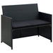 Set mobilier de grădină cu perne, 4 piese, negru, poliratan - WALTI WALTI