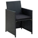 Set mobilier de grădină cu perne, 4 piese, negru, poliratan - WALTI WALTI