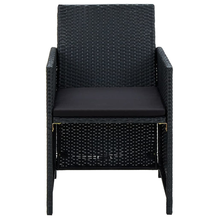 Set mobilier de grădină cu perne, 4 piese, negru, poliratan - WALTI WALTI