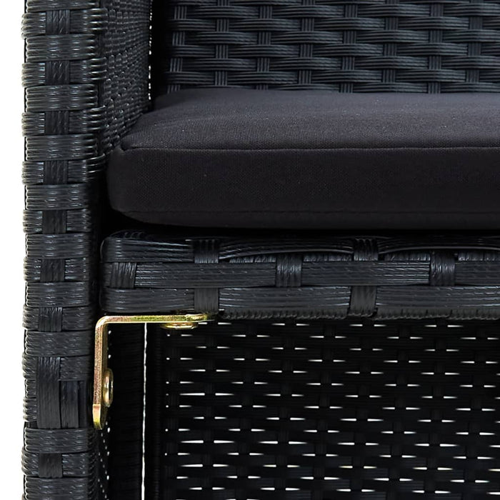 Set mobilier de grădină cu perne, 4 piese, negru, poliratan - WALTI WALTI