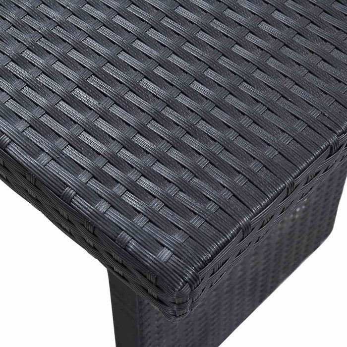 Set mobilier de grădină cu perne, 3 piese, negru, poliratan WALTI