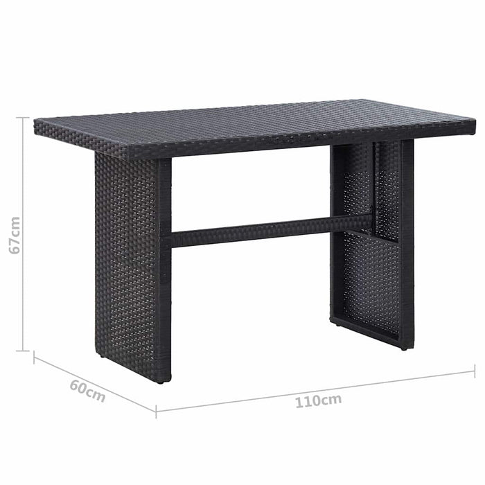 Set mobilier de grădină cu perne, 3 piese, negru, poliratan WALTI