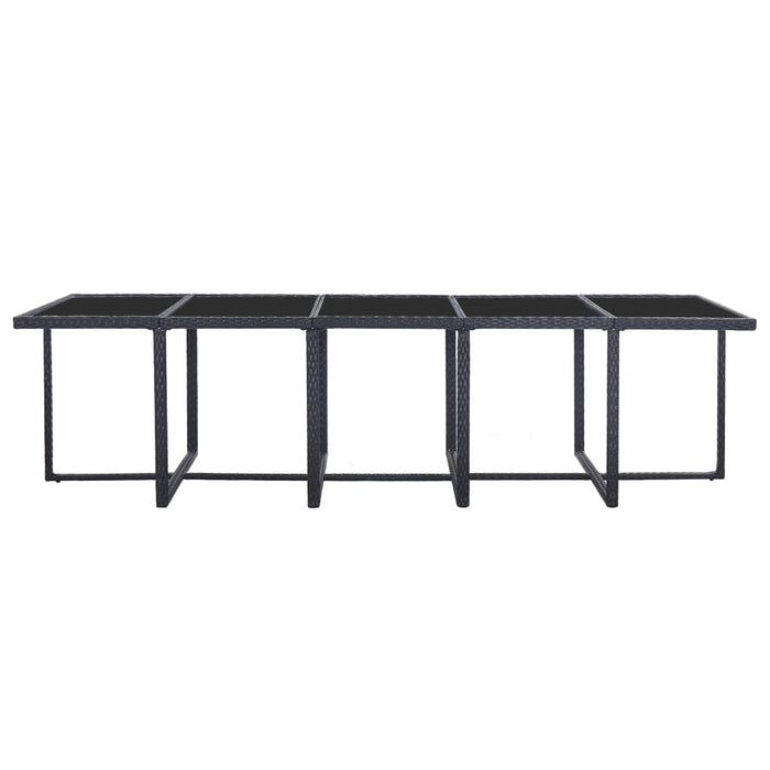 Set mobilier de exterior cu perne, 15 piese, negru, poliratan - WALTI WALTI