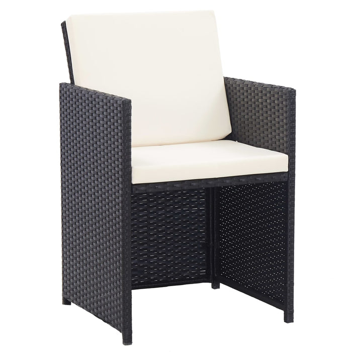 Set mobilier de exterior cu perne, 15 piese, negru, poliratan - WALTI WALTI