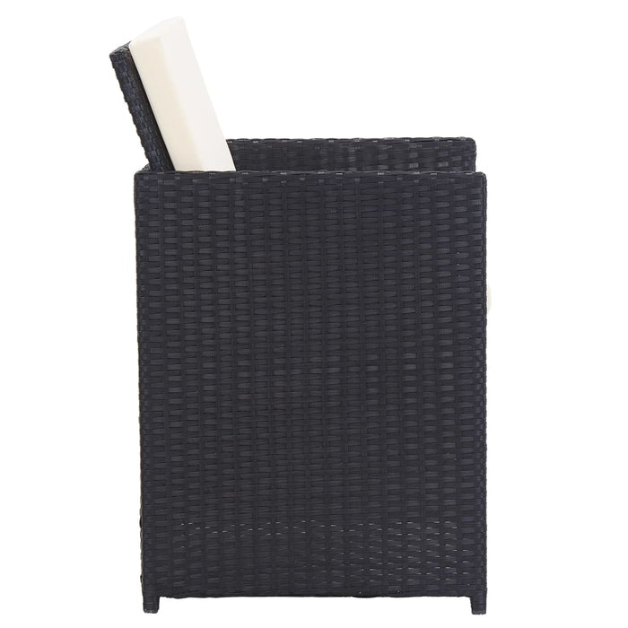 Set mobilier de exterior cu perne, 15 piese, negru, poliratan - WALTI WALTI