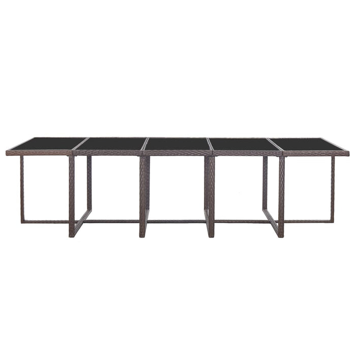 Set mobilier de grădină cu perne, 15 piese, maro, poliratan - WALTI WALTI