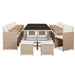Set mobilier de exterior cu perne, 15 piese, bej, poliratan - WALTI WALTI