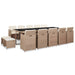 Set mobilier de exterior cu perne, 15 piese, bej, poliratan - WALTI WALTI