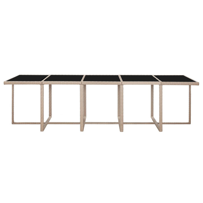 Set mobilier de exterior cu perne, 15 piese, bej, poliratan - WALTI WALTI