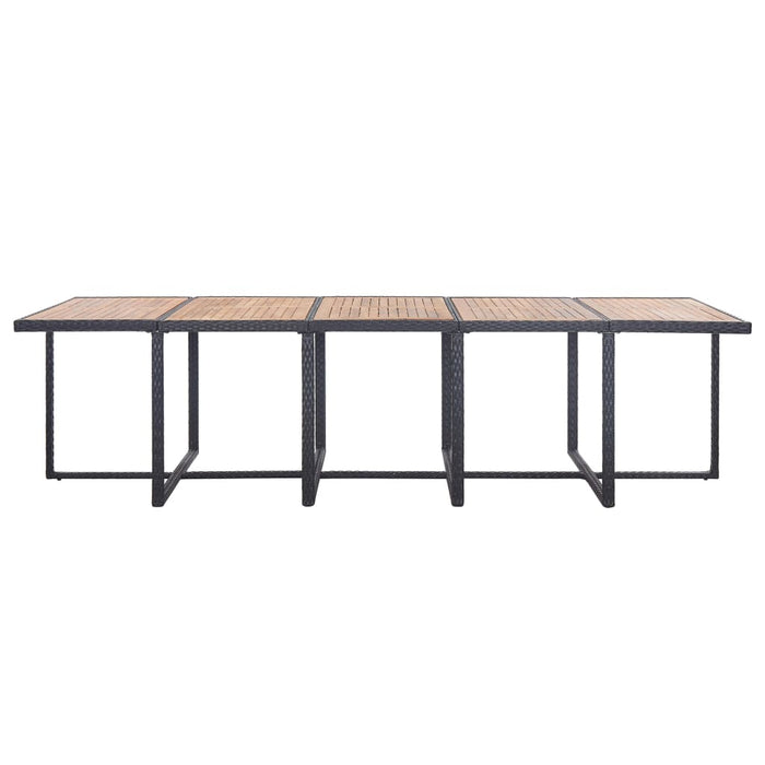 Set mobilier de exterior cu perne, 15 piese, negru, poliratan - WALTI WALTI