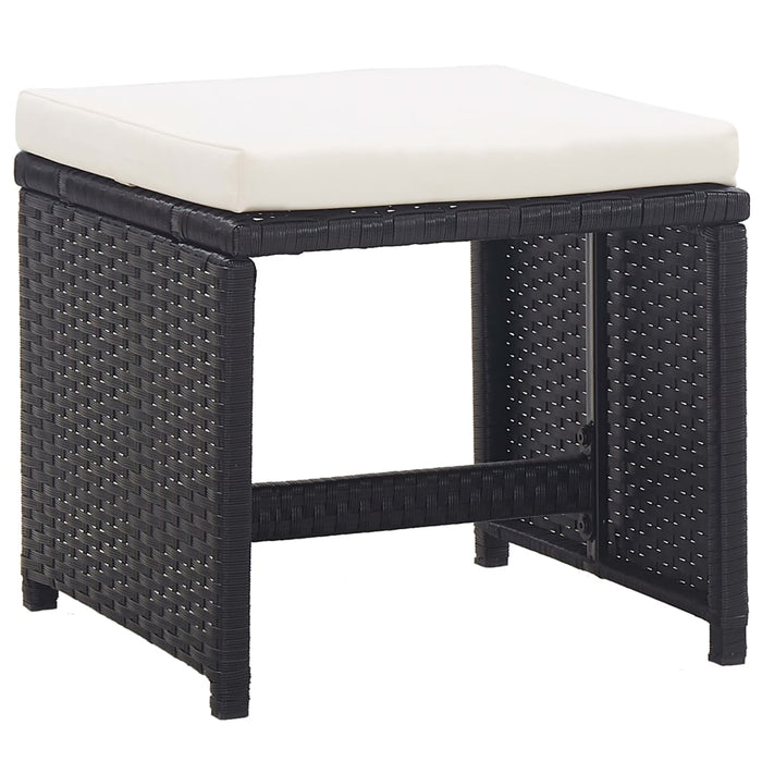 Set mobilier de exterior cu perne, 15 piese, negru, poliratan - WALTI WALTI