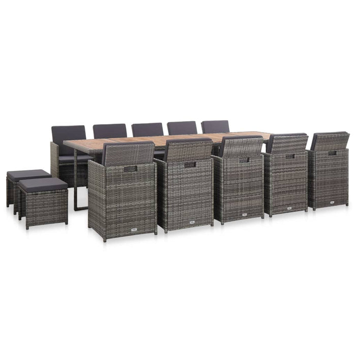 Set mobilier de exterior cu perne 15 piese antracit poliratan - WALTI WALTI