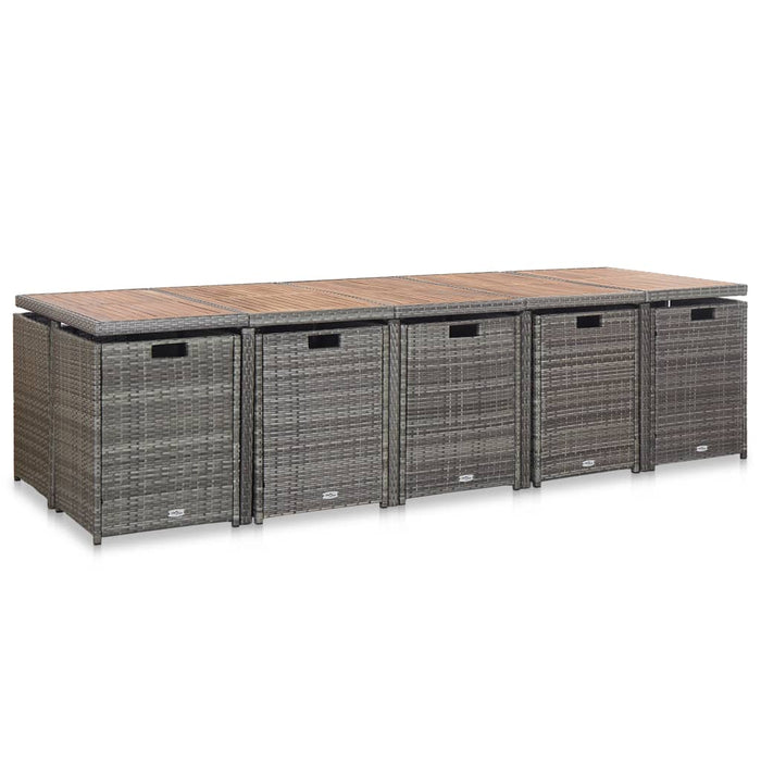 Set mobilier de exterior cu perne 15 piese antracit poliratan - WALTI WALTI