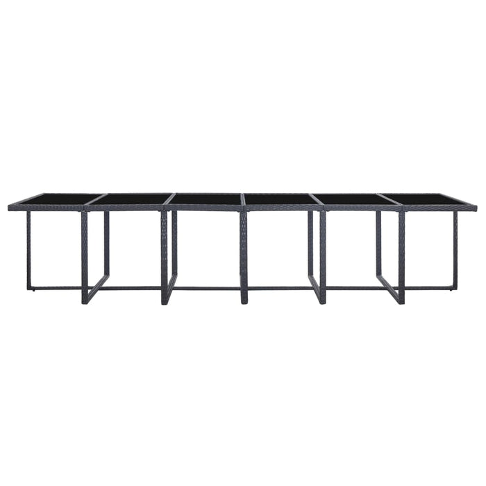 Set mobilier de exterior cu perne, 17 piese, negru, poliratan - WALTI WALTI