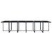 Set mobilier de exterior cu perne, 17 piese, negru, poliratan - WALTI WALTI