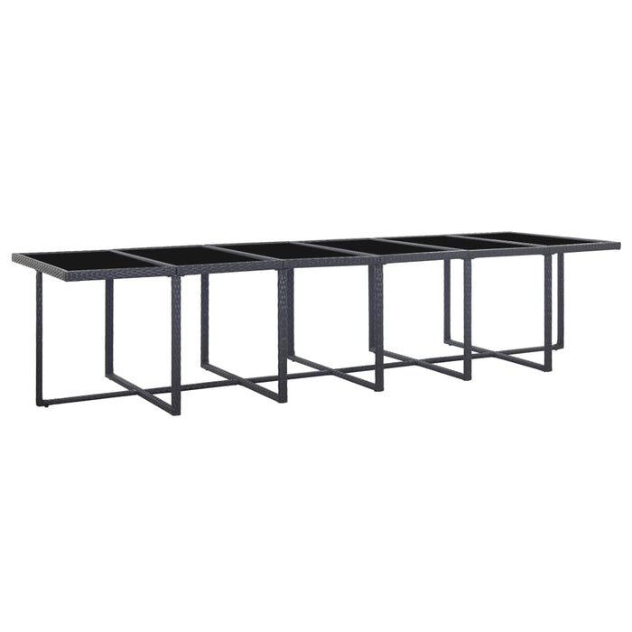 Set mobilier de exterior cu perne, 17 piese, negru, poliratan - WALTI WALTI