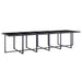 Set mobilier de exterior cu perne, 17 piese, negru, poliratan - WALTI WALTI