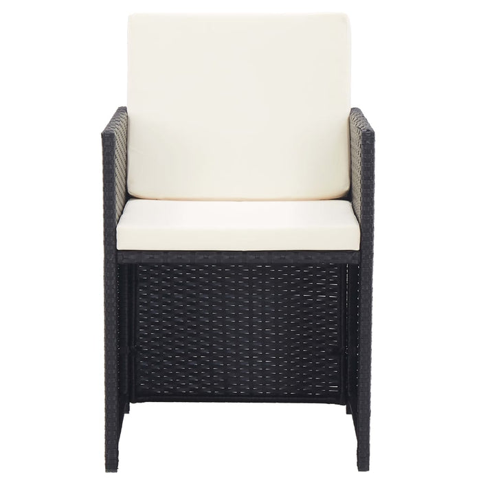 Set mobilier de exterior cu perne, 17 piese, negru, poliratan - WALTI WALTI