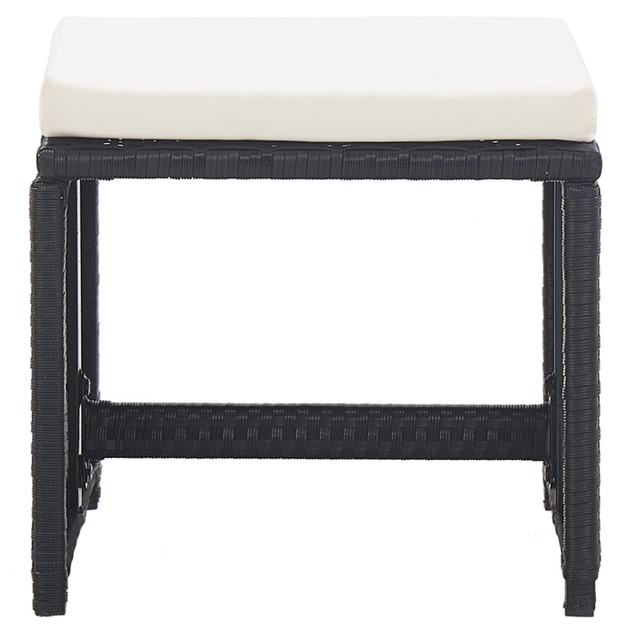 Set mobilier de exterior cu perne, 17 piese, negru, poliratan - WALTI WALTI