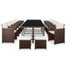 Set mobilier de exterior cu perne, 17 piese, maro, poliratan - WALTI WALTI
