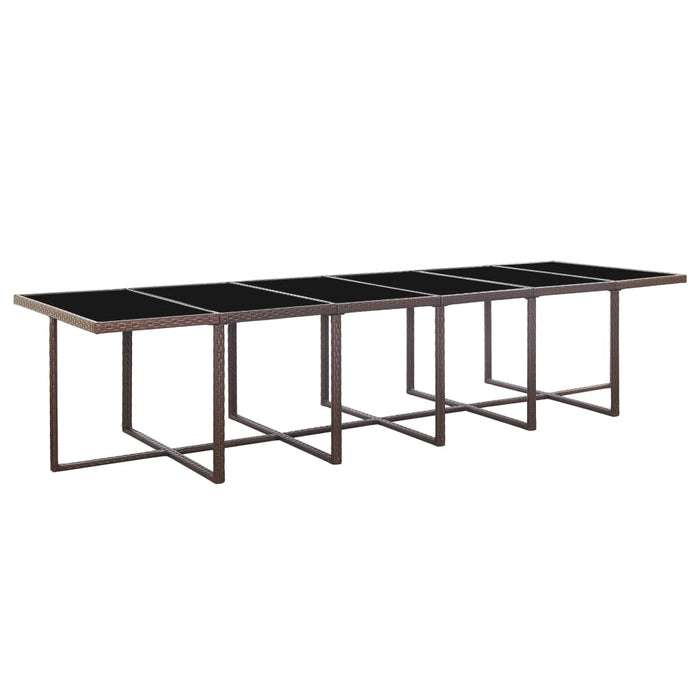 Set mobilier de exterior cu perne, 17 piese, maro, poliratan - WALTI WALTI
