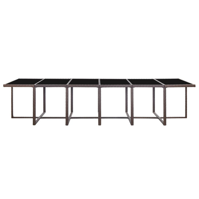 Set mobilier de exterior cu perne, 17 piese, maro, poliratan - WALTI WALTI