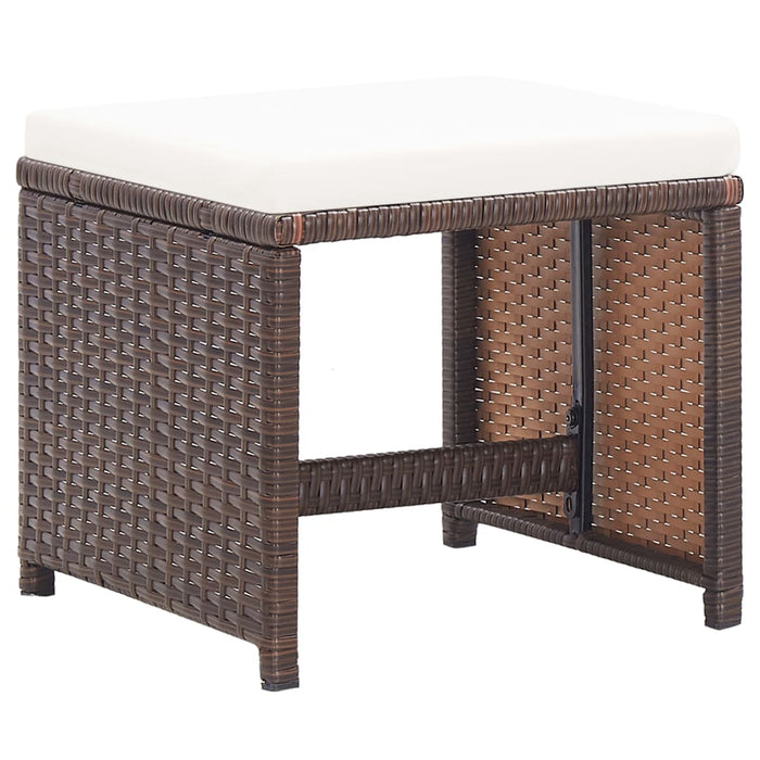 Set mobilier de exterior cu perne, 17 piese, maro, poliratan - WALTI WALTI