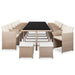 Set mobilier de exterior cu perne, 17 piese, bej, poliratan - WALTI WALTI