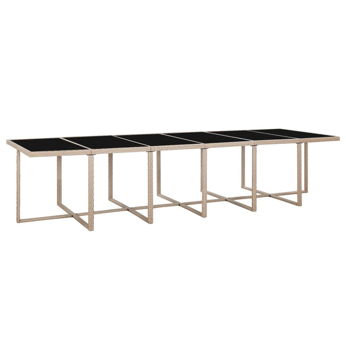 Set mobilier de exterior cu perne, 17 piese, bej, poliratan - WALTI WALTI