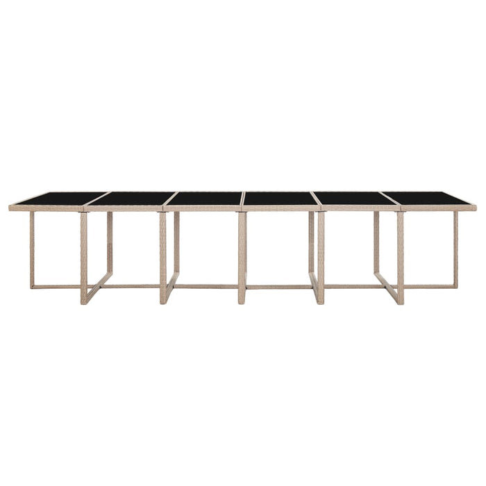 Set mobilier de exterior cu perne, 17 piese, bej, poliratan - WALTI WALTI