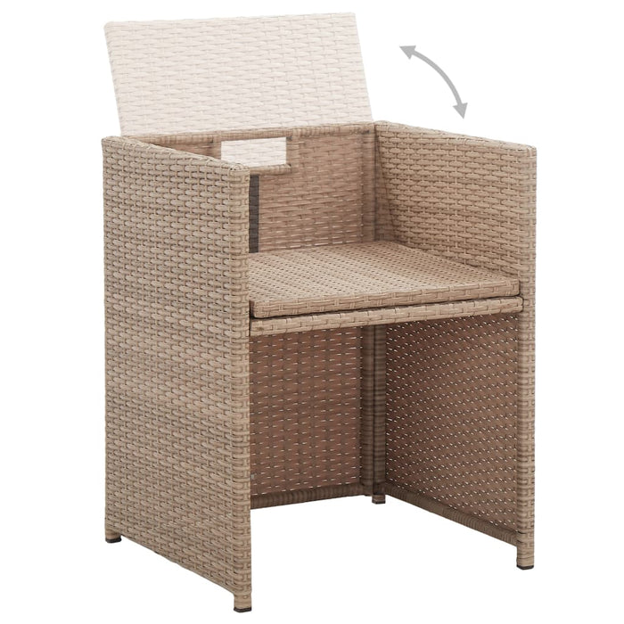 Set mobilier de exterior cu perne, 17 piese, bej, poliratan - WALTI WALTI