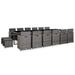 Set mobilier de exterior cu perne, 17 piese, gri, poliratan - WALTI WALTI