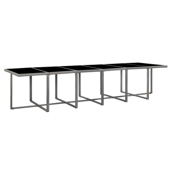 Set mobilier de exterior cu perne, 17 piese, gri, poliratan - WALTI WALTI