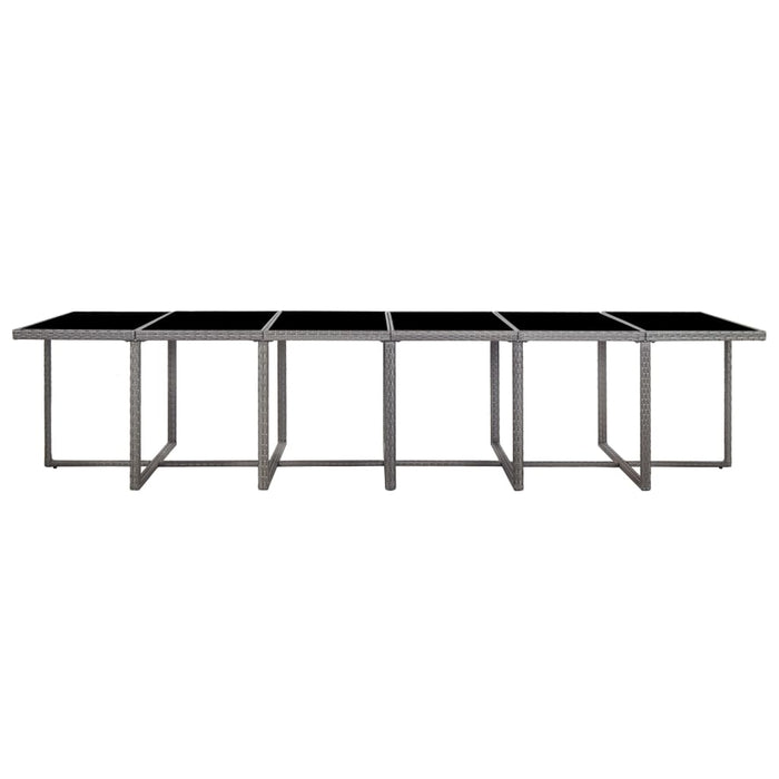 Set mobilier de exterior cu perne, 17 piese, gri, poliratan - WALTI WALTI