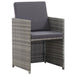 Set mobilier de exterior cu perne, 17 piese, gri, poliratan - WALTI WALTI