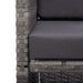 Set mobilier de exterior cu perne, 17 piese, gri, poliratan - WALTI WALTI