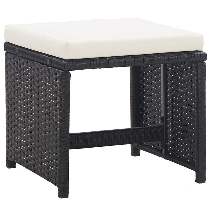 Set mobilier de exterior cu perne, 17 piese, negru, poliratan - WALTI WALTI