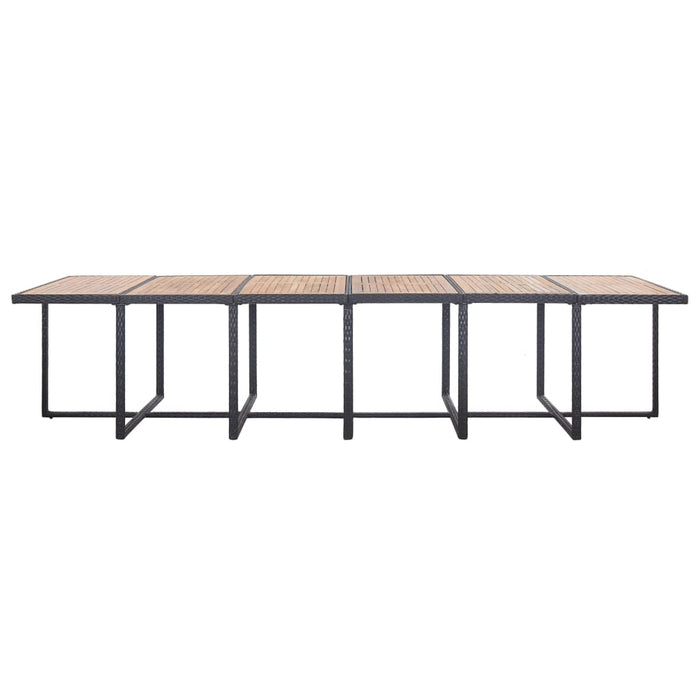Set mobilier de exterior cu perne, 17 piese, negru, poliratan - WALTI WALTI